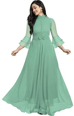 Btstyle Anarkali Gown(Light Green)