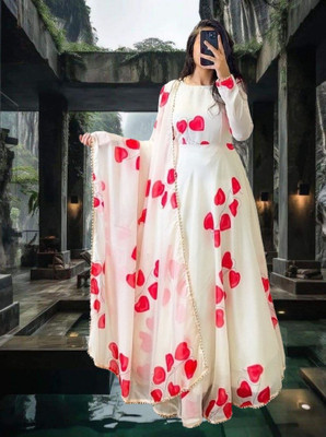 Pramukh Darshan Export Anarkali Gown(White)