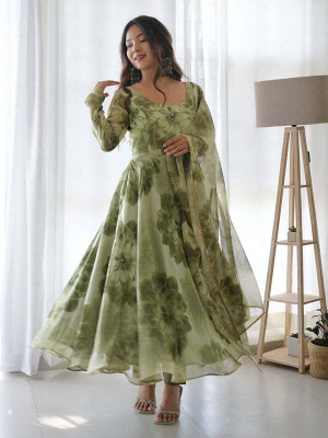 PARV ENTERPRISE Anarkali Gown(Green)