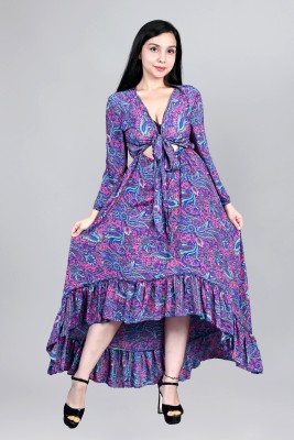 Ameeha Flared/A-line Gown(Purple)