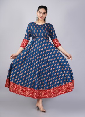 Mishree collection Anarkali Gown(Multicolor)