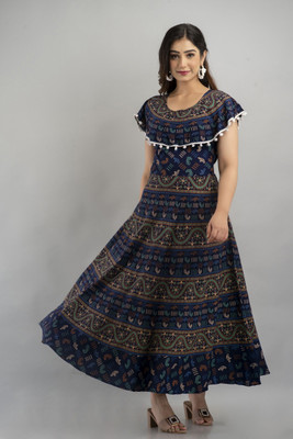 HouseOfCommon Flared/A-line Gown(Dark Blue)