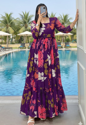 Hirva Collections Anarkali Gown(Purple)