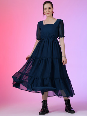 Femvy Flared/A-line Gown(Blue)
