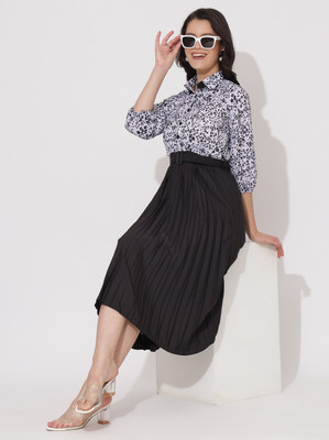 Raiyani Enterprise Women Fit and Flare Multicolor Knee Length Dress