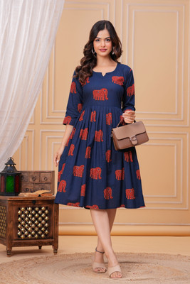 NMDF Flared/A-line Gown(Dark Blue)