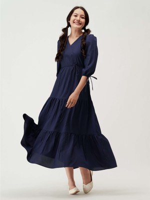 AASK Flared/A-line Gown(Dark Blue)