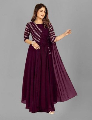 Greener Creation Anarkali Gown(Purple)