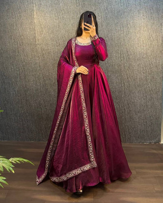 DHAAGA Anarkali Gown(Maroon)