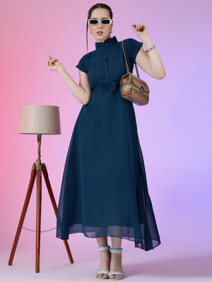 Femvy Flared/A-line Gown(Blue)