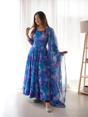 QVAZOR Flared/A-line Gown(Blue)