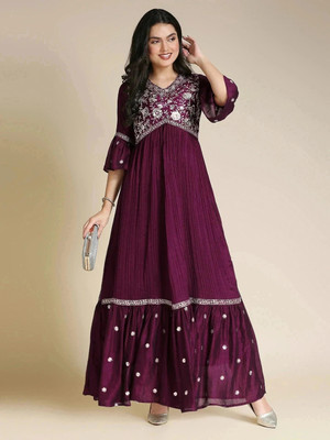 Madhuram Anarkali Gown(Maroon)