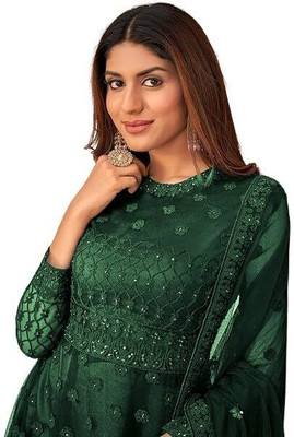 Kitvillaa Anarkali Gown(Dark Green)