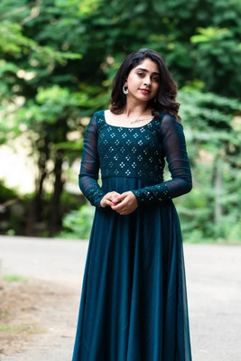 Niru creations Anarkali Gown(Blue)
