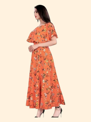 Db Fashion Vbz Flared/A-line Gown(Orange)