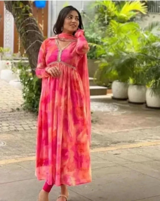 Rudraksh Fashion Flared/A-line Gown(Red)