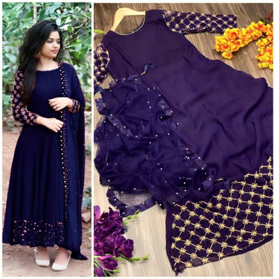 THUMMAR HOUSE Flared/A-line Gown(Blue)
