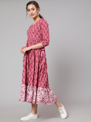 GLAM ROOTS Flared/A-line Gown(Maroon)