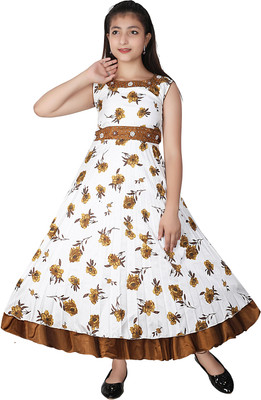 KCM FASHION Anarkali Gown(Brown)