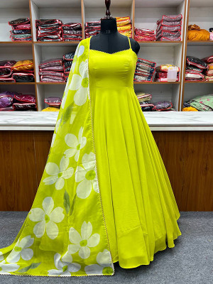 NIHARIKA FAB Flared/A-line Gown(Green)