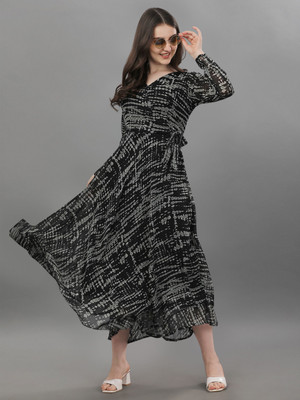 Fashion2wear Anarkali Gown(Black)