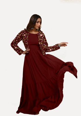 SANCIA Flared/A-line Gown(Maroon)