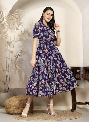 SEAKART Anarkali Gown(Purple)