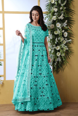 A To Z Cart Flared/A-line Gown(Light Blue)