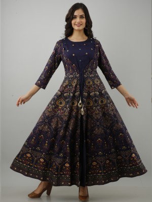 jaipurite Anarkali Gown(Blue)