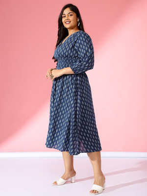 Femvy Flared/A-line Gown(Dark Blue)