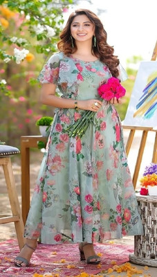 REVA ENTERPRISE Anarkali Gown(Green)