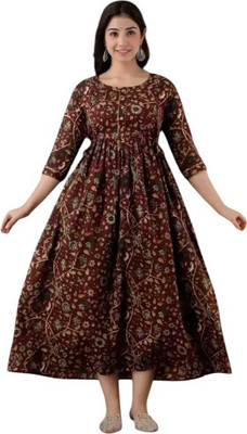 JSN FASHION Flared/A-line Gown(Maroon)