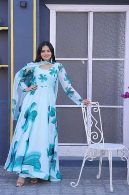 Mollymode Flared/A-line Gown(Light Blue)