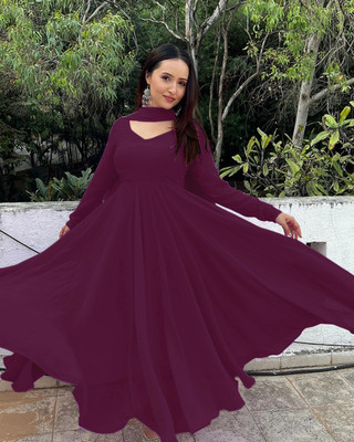 A A ITALIYA Anarkali Gown(Purple)
