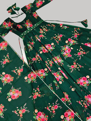 Prime Poster Flared/A-line Gown(Dark Green)