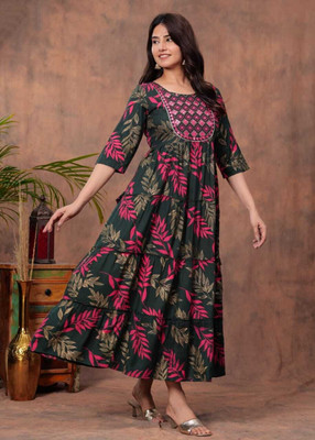 AYUSTRAA Anarkali Gown(Green)