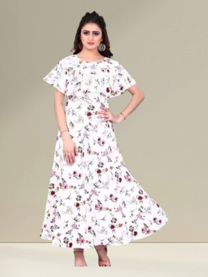 Db Fashion Vbz Flared/A-line Gown(White)