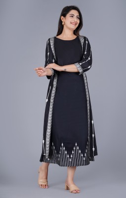 Khavas creations Anarkali Gown(Black)