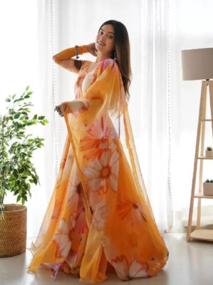FancyFits Anarkali Gown(Orange)
