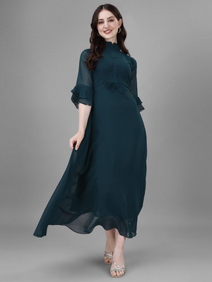 Vastani Enterprise Flared/A-line Gown(Blue)
