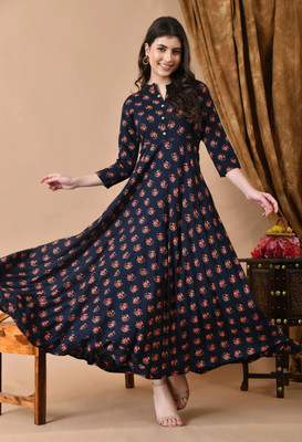 jaipurite Anarkali Gown(Dark Blue)