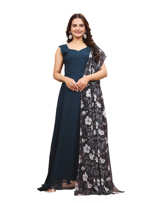 MK WOMENS Flared/A-line Gown(Blue)