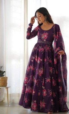 JK TEXT Anarkali Gown(Purple)