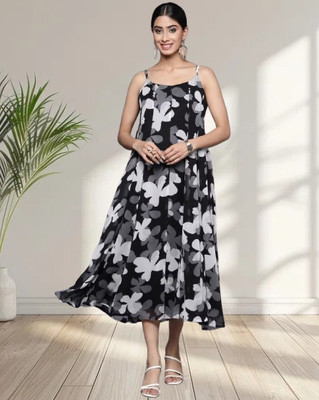 RadhaMadhav Straight Gown(Black)