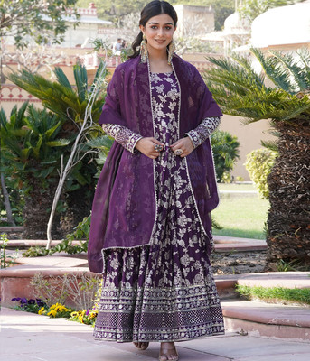 Kedar Fab Anarkali Gown(Purple)