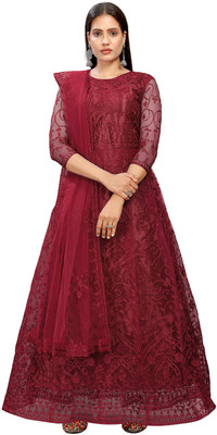A To Z Cart Anarkali Gown(Maroon)