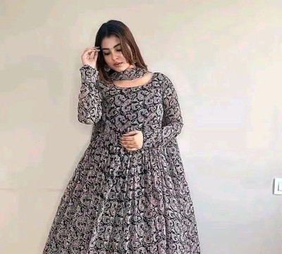 SHREEAMBA Anarkali Gown(Black)