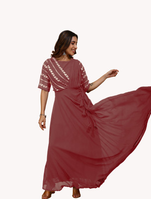SANCIA Flared/A-line Gown(Pink)