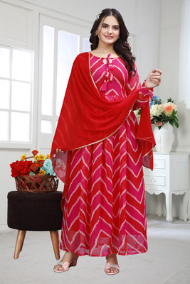 Sukhvilas Enterprise Anarkali Gown(Multicolor)