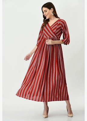 MOKSHITA Flared/A-line Gown(Maroon)